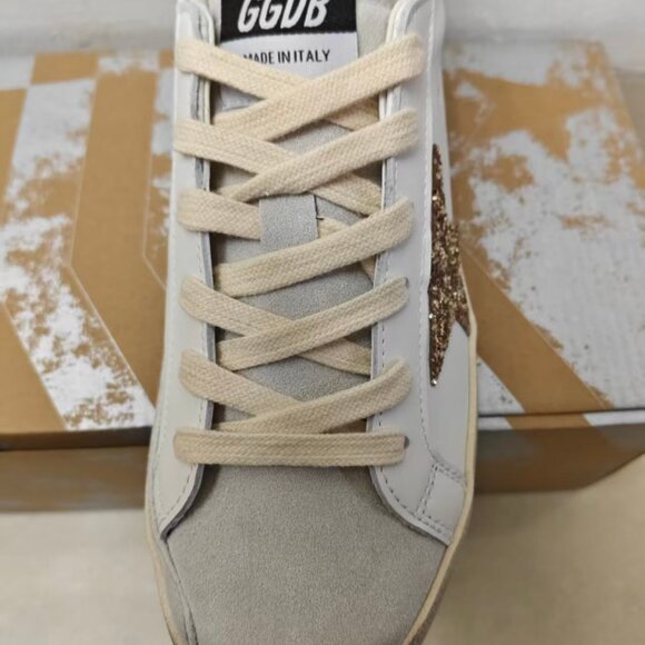 Golden Goose White and Silver Superstar Sneakers - Picture 6 of 10